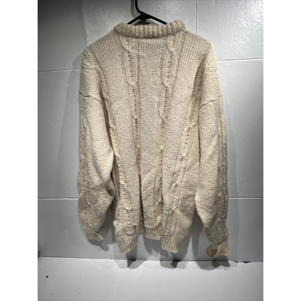 VINTAGE John Molloy Sweater‎ Mens Extra Large Ivory  Fisherman Wool Ireland - Picture 3 of 10